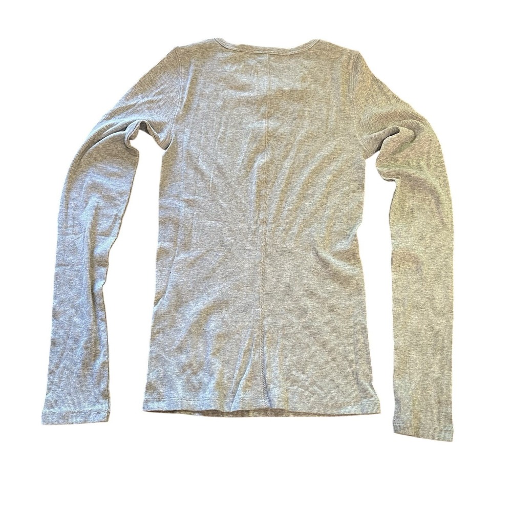 Everlane NWT Supima Cotton Luxe Micro-rib Long Sleeve Crew Heather Gray XS - Picture 7 of 9